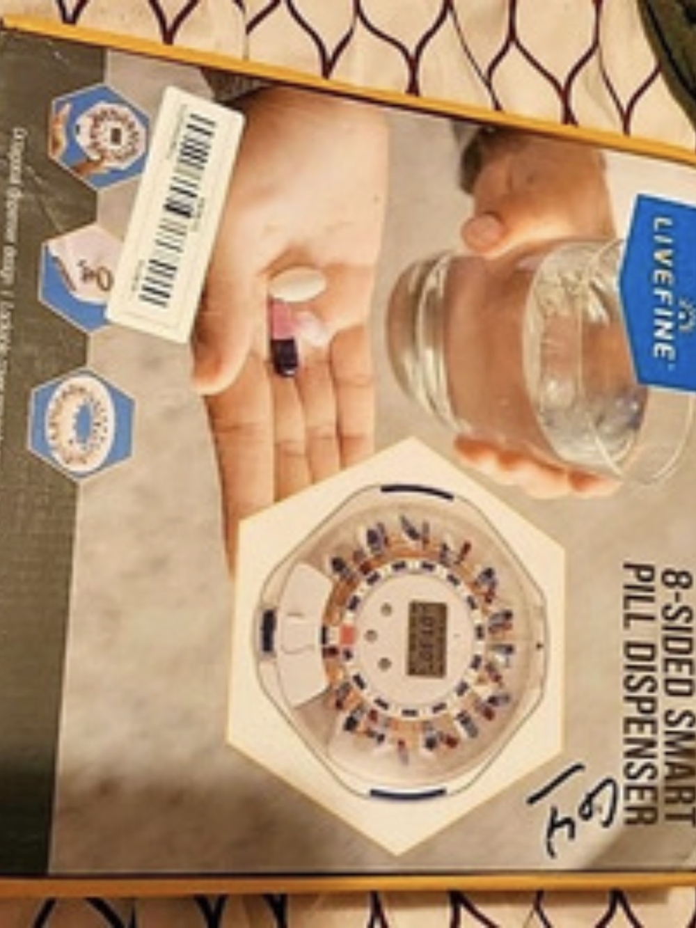 EveFrey 8-Sided Smart Pill Dispenser Smart Pill Dispenser in White & Blue NWT